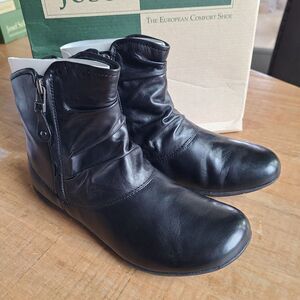Josef Seibel Womens Faye 05 Black Glove Leather Ankle Boot Eur 36 / US 5-5.5 NEW